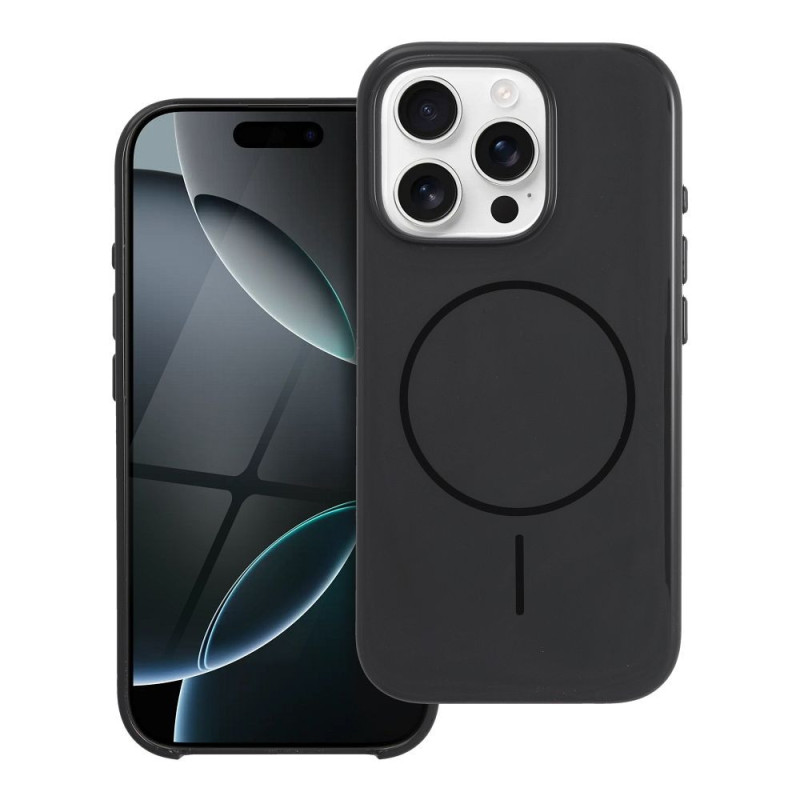 Case for iPhone 16 PLUS Premium Glossy Mag Cover compatible with MagSafe and Camera Control button black