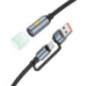 Cable USB A / USB C to LED light Hoco 0,3 m UA38C black