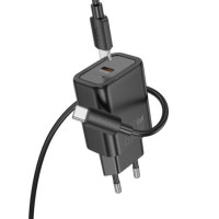 Phone charger Hoco USB C QC PD 20W + cable USB C to Lightning N60 black