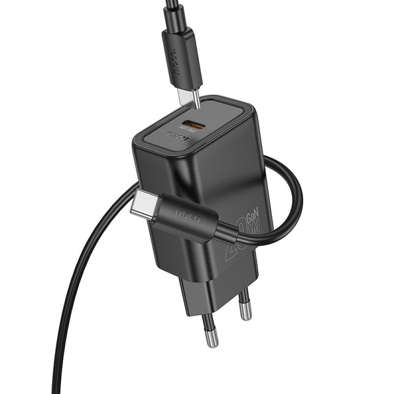 Phone charger Hoco USB C QC PD 20W + cable USB C to Lightning N60 black