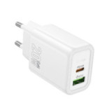 Phone charger Hoco USB A + USB C QC3.0 PD 3A 20W N61 white