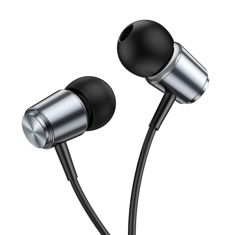 Wire earphones Jack 3,5 mm Hoco M108 metal gray