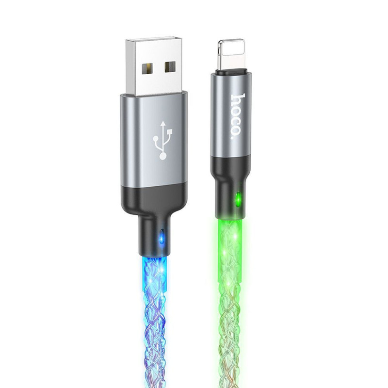 Cable USB A to Lightning Hoco 2,4A 1 m U112 gray