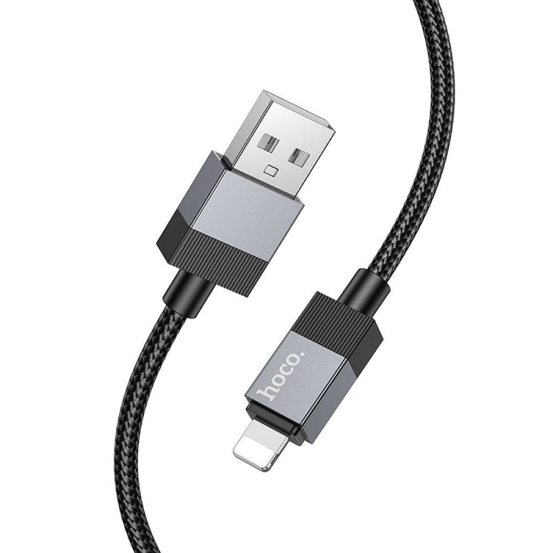 Cable USB A to Lightning Hoco 2,4A 1 m X110 black