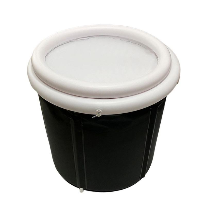 Foldable portable inflatable bathtub 75 x 80 cm black