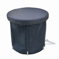 Foldable portable inflatable bathtub 75 x 75 cm black