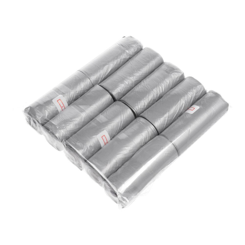 Plastic bags for dog excrement 10 rolls silver