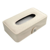 Tissue box with strap beige