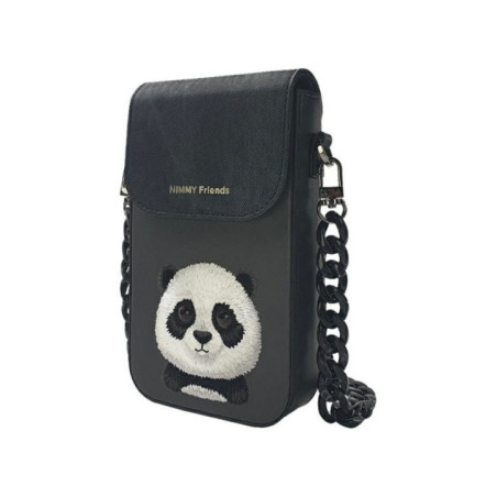 NIMMY phone bag BIG EYED PET 2.0 Panda black