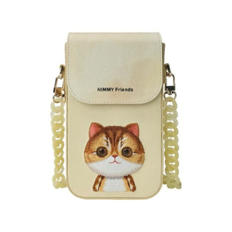 NIMMY phone bag BIG EYED PET 2.0 Cat khaki
