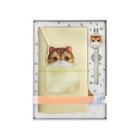NIMMY set 2in1 notebook + pen BIG EYED PET 2.0 Cat khaki