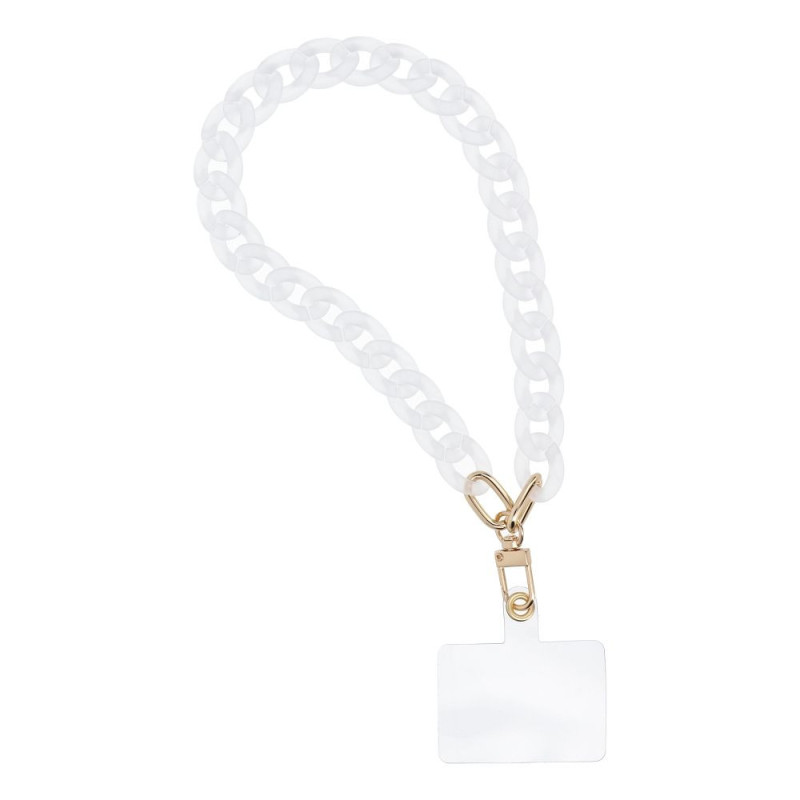 PANAMA Phone lanyard, Phone pendant / cord length 40cm (20cm in the loop) / on wrist - white PANAMA Phone lanyard, Phone pendant / cord length 40cm (20cm in the loop) / on wrist - white