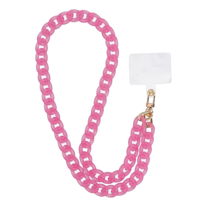 PANAMA LONG Phone lanyard, Phone pendant / cord length 80cm (40cm in the loop) / on neck - pink PANAMA LONG Phone lanyard, Phone pendant / cord length 80cm (40cm in the loop) / on neck - pink