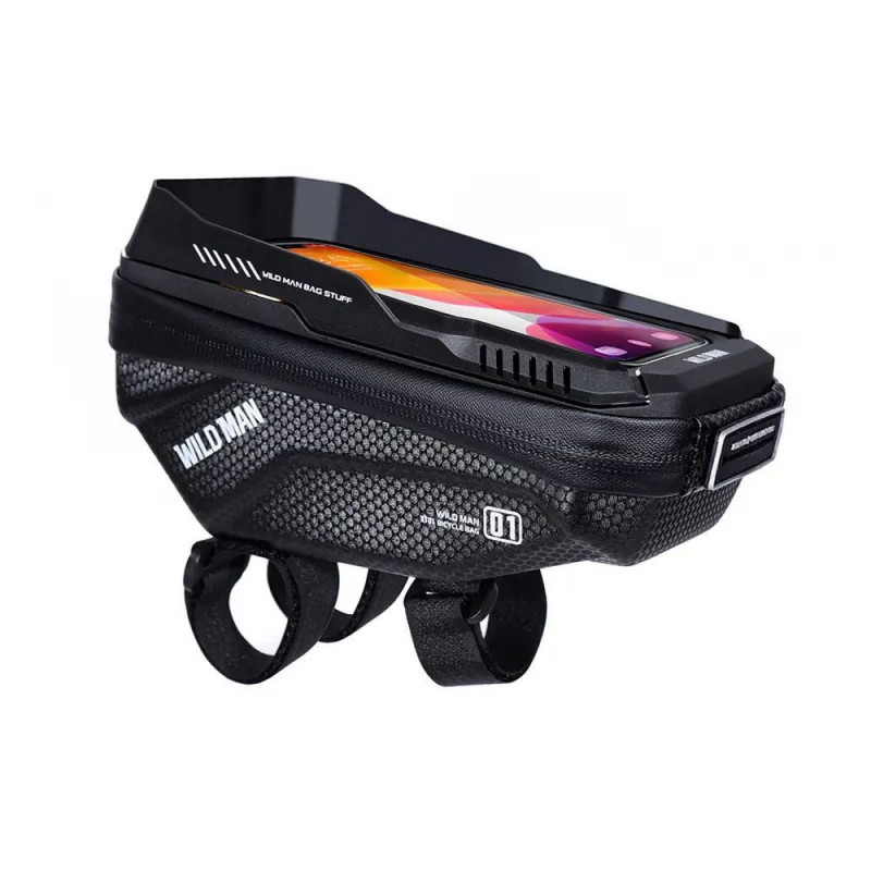 WILDMAN traveling bag for bike handlebars with zipper 1L (4 "- 7") XT1 black WILDMAN traveling bag for bike handlebars with zipper 1L (4 "- 7") XT1 black