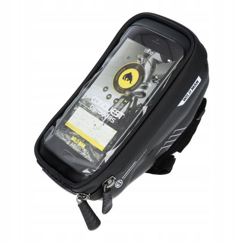 WILDMAN traveling bag for bike handlebars with zipper 1L (4 "- 7") E1 black WILDMAN traveling bag for bike handlebars with zipper 1L (4 "- 7") E1 black