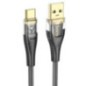 Cable USB A to USB C Hoco 2,4A 1,2 m U121 black transparent Cable USB A to USB C Hoco 2,4A 1,2 m U121 black transparent