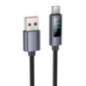 Cable USB A to USB C Hoco 5A with display 1 m X112 black Cable USB A to USB C Hoco 5A with display 1 m X112 black