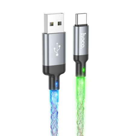 Cable USB A to USB C Hoco 3A 1 m U112 gray