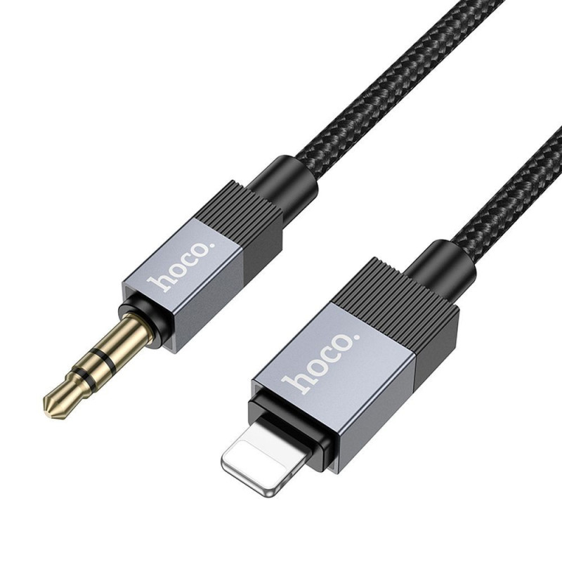 Cable AUX Jack 3,5 mm (male) to Lightning (male) Hoco 1 m UPA32A black Cable AUX Jack 3,5 mm (male) to Lightning (male) Hoco 1 m UPA32A black