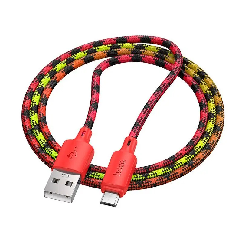 Cable USB A to Micro USB Hoco 2,4A 1 m gradient red