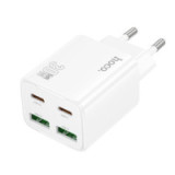 Phone charger Hoco 2 x USB C + 2 x USB A QC3.0 PD 3A 30W N56 white