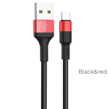 Cable USB A to USB C Hoco 2A 1 m X26 black red
