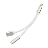 Adapter AUX 2in1 Lightning (male) to Lightning (female) / Jack 3