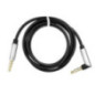 Cable AUX Jack 3,5 mm (male) to Jack 3,5 mm (male) at an angle 90 degree 1 m black