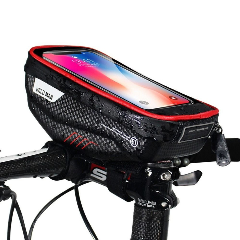 WILDMAN traveling bag for bike handlebars with zipper E1 1L ( 4 "- 7" ) black