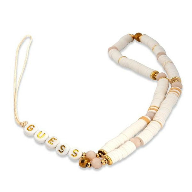 GUESS phone strap GUSTPEARW (Heishi Beads) white GUESS phone strap GUSTPEARW (Heishi Beads) white