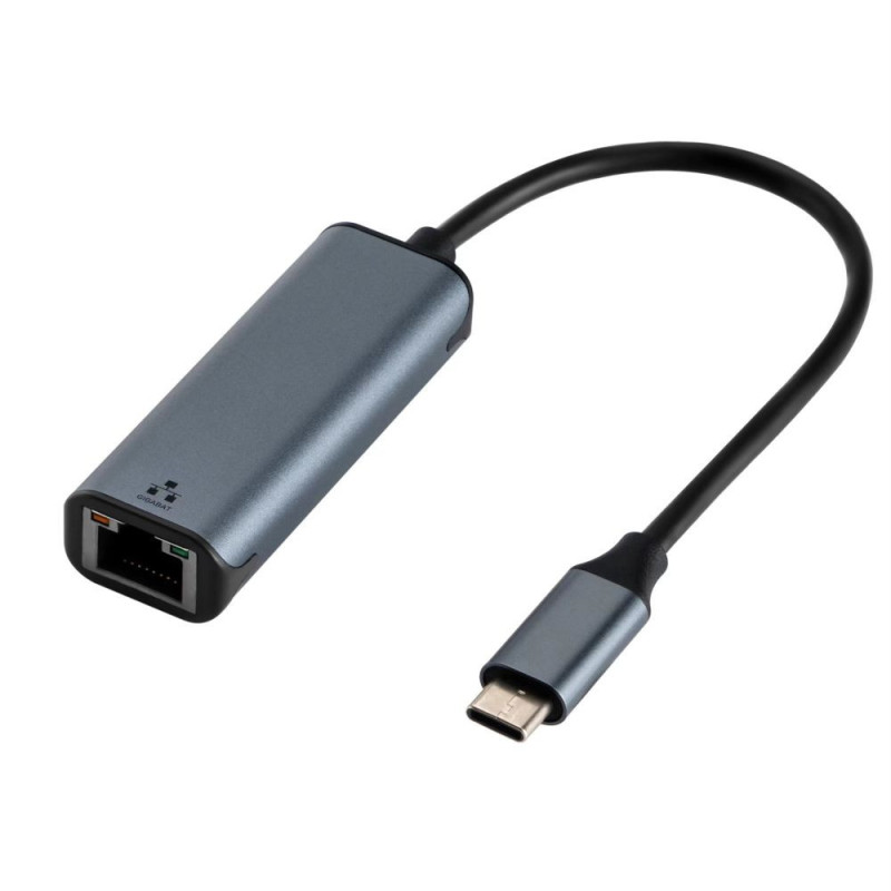 Adapter Type C (male) to RJ45 ETHERNET 10/100/1000Mbps ART USBC-LAN OEM-C6 0,15 m gray