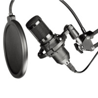 Condenser Microphone Art on a boom arm with membrane AC-03 black