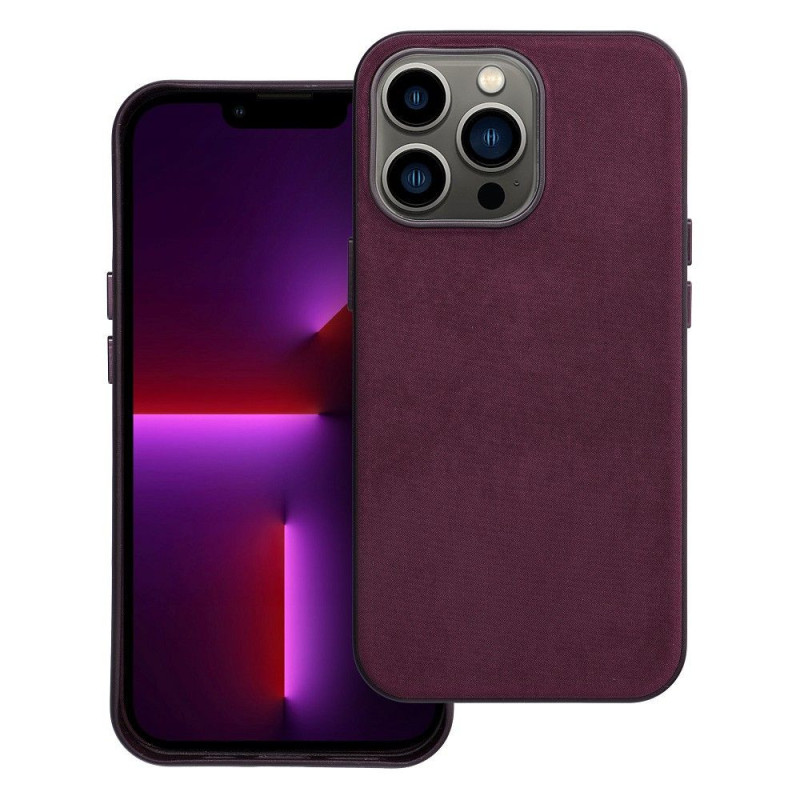 Case for iPhone 13 PRO Woven Mag Cover compatible with MagSafe burgundy