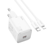 Phone charger Hoco USB C QC PD 20W + cable USB C to Lightning N40 white