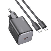 Phone charger Hoco USB C QC PD 20W + cable USB C to Lightning N40 black