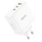 Phone charger Hoco 2 x USB C + USB A GaN QC PD 65W N30  white