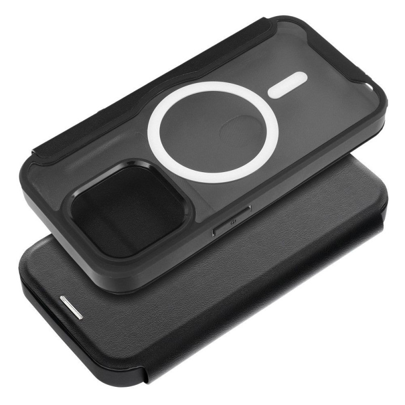 Flip case for iPhone 16 Smart Mag compatible with MagSafe black
