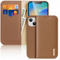 Dux Ducis Hivo Leather Flip Cover Genuine Leather Wallet for Cards and Documents brown für Apple iPhone 14