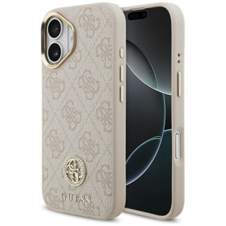 GUESS case for IPHONE 17 compatible with MagSafe GUHMP17SP4GRMDEP (PU W/ 4G Strass Logo) pink