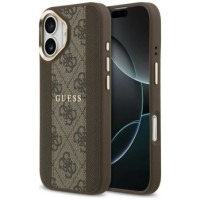 GUESS case for IPHONE 17 compatible with MagSafe GUHMP17SPG4SEMCW (PU W/ 4G Stripe) brown