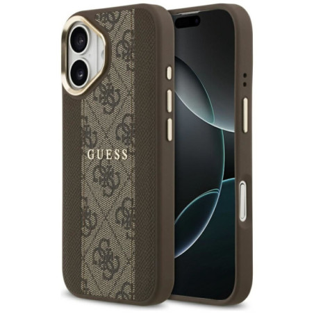 GUESS case for IPHONE 17 compatible with MagSafe GUHMP17SPG4SEMCW (PU W/ 4G Stripe) brown