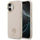 GUESS case for IPHONE 17 compatible with MagSafe GUHMP17SPGCRMDEP (PU W/ Grained Strass Logo) pink