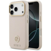GUESS case for IPHONE 17 Pro compatible with MagSafe GUHMP17LPGCRMDEP (PU W/ Grained Strass Logo) pink