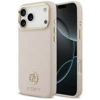 GUESS case for IPHONE 17 Pro Max compatible with MagSafe GUHMP17XPGCRMDEP (PU W/ Grained Strass Logo) pink