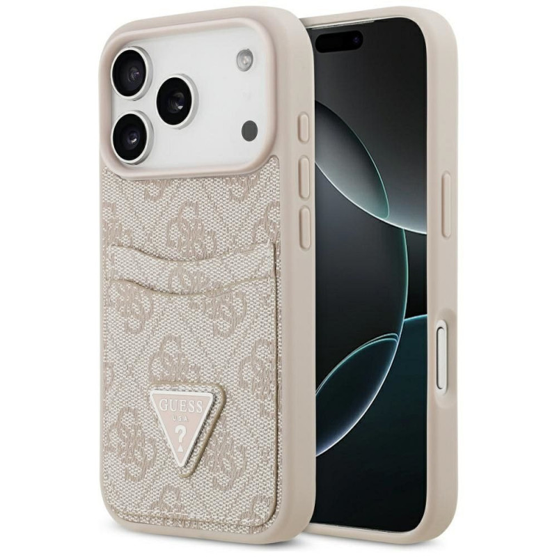 GUESS case for IPHONE 17 Pro GUHCP17LP4TPP (4G Double Card Triangle) pink