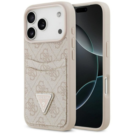 GUESS case for IPHONE 17 Pro GUHCP17LP4TPP (4G Double Card Triangle) pink