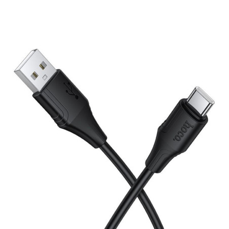 Silicone Cable USB A to USB C Hoco 3A 1 m X124 black