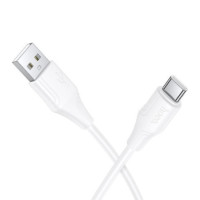 Silicone Cable USB A to USB C Hoco 3A 1 m X124 white