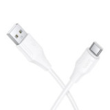 Silicone Cable USB A to USB C Hoco 3A 1 m X124 white