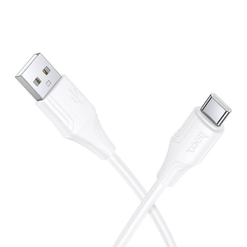 Silicone Cable USB A to USB C Hoco 3A 1 m X124 white